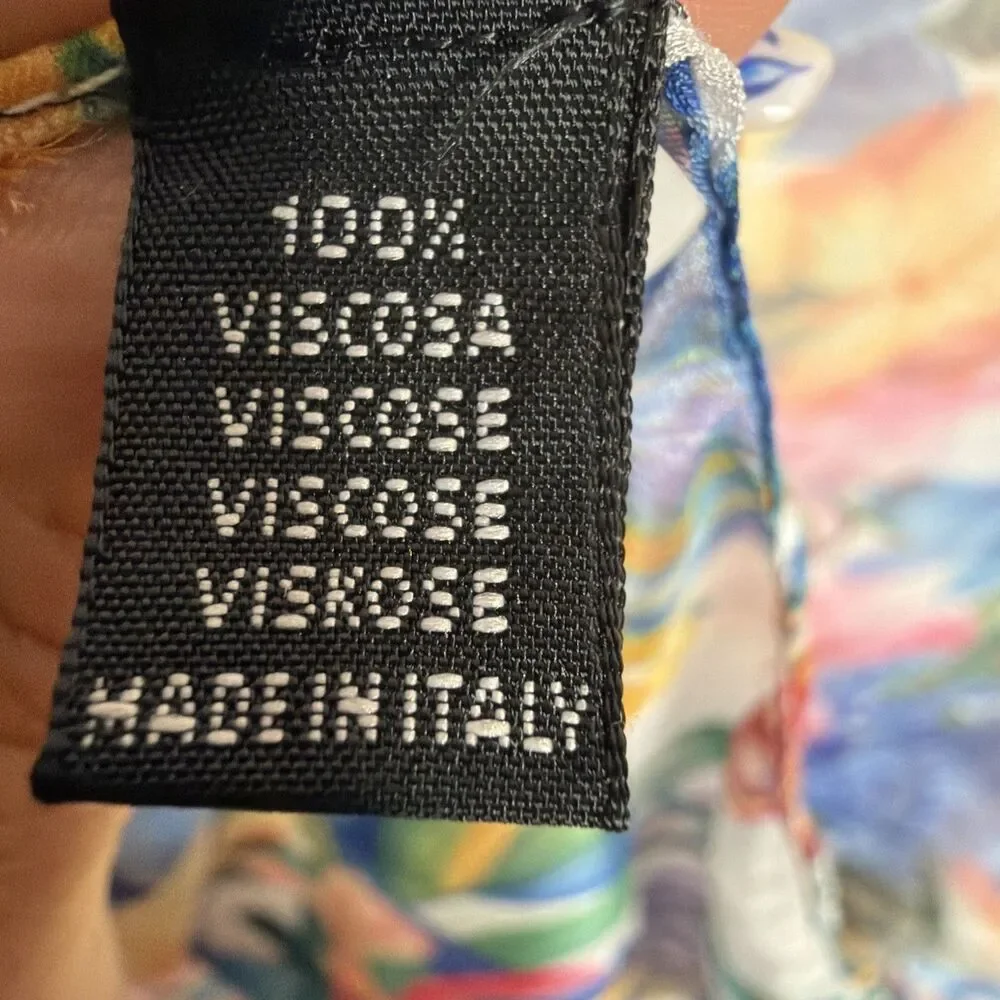 Italian Viscose Floral Rectangular Scarf Cottagecore Euro Summer Boho Chic Fairy